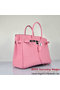 Hermes Birkin 35CM Pink Clafskin Leather Tote Bag Silver Replica
