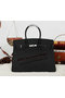 Hermes Birkin 35CM Tote Bag Black Clemence Leather H35 Silver Replica