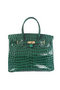 Hermes Birkin 35CM Tote Bag Green Iridescent Croco Leather Gold Replica