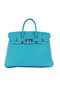 Hermes Birkin 35CM Tote Bag Light BLue Grainy Leather Silver Replica