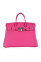 Hermes Birkin 35CM Tote Bag Rosy Grainy Leather Silver Replica