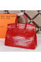 Hermes Birkin 35CM Tote Bag Shiny Croco Leather H35C Red Replica