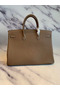 Hermes Birkin 40 Handmade Bag In Taupe Clemence Leather Replica