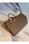 Hermes Birkin 40 Handmade Bag In Taupe Clemence Leather Replica