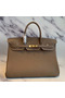 Hermes Birkin 40 Handmade Bag In Taupe Clemence Leather Replica