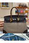 Hermes Birkin Bag Original Leather 35CM 17888 Houndstooth Dark Brown Replica