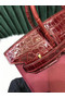 Hermes Birkin Bag Original Leather crocodile togo HBK2530 Burgundy Replica