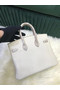 Hermes Birkin Bag Original Leather crocodile togo HBK2530 light grey&white Replica