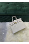 Hermes Birkin Bag Original Leather crocodile togo HBK2530 light grey&white Replica