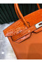 Hermes Birkin Bag Original Leather crocodile togo HBK2530 orange Replica