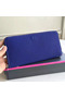 Hermes Blue Electric Clemence Azap Zipped Wallet Replica