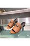 Hermes Candy 40mm Sandals In Brown Calfskin Replica