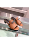 Hermes Candy 40mm Sandals In Brown Calfskin Replica