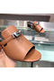 Hermes Candy 40mm Sandals In Brown Calfskin Replica