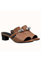 Hermes Candy 40mm Sandals In Brown Calfskin Replica