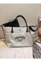 Hermes Canvas Shopping Bag H0734 white Replica