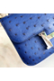 Hermes Constance 18 Handmade Bag In Blue Ostrich Leather Replica