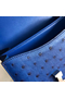 Hermes Constance 18 Handmade Bag In Blue Ostrich Leather Replica