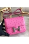 Hermes Constance 18 Handmade Bag In Pink Ostrich Leather Replica