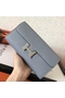 Hermes Constance Long Wallet In Blue Lin Epsom Leather Replica