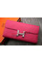 Hermes Constance Long Wallets Original Leather HA909 Rose Wallets Replica