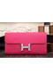 Hermes Constance Long Wallets Original Leather HA909 Rose Wallets Replica