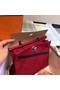 Hermes Herbag 31CM Original Canvas Leather & Calfskin 45987 Black&Red Replica