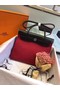 Hermes Herbag 31CM Original Canvas Leather & Calfskin 45987 Black&Red Replica