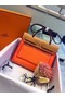 Hermes Herbag 31CM Original Canvas Leather & Calfskin 45987 Orange&Brown Replica