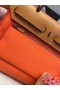 Hermes Herbag 31CM Original Canvas Leather & Calfskin 45987 Orange&Brown Replica