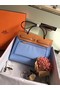 Hermes Herbag 31CM Original Canvas Leather & Calfskin 45987 Skyblue&Brown Replica