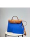 Hermes Herbag 31CM Original Canvas Leather & Calfskin 48887 blue&brown Replica