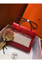 Hermes Herbag Zip 31cm Bag In Red Toile And Leather Replica