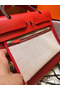Hermes Herbag Zip 31cm Bag In Red Toile And Leather Replica