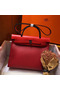 Hermes Herbag Zip 31cm Bag In Red Toile And Leather Replica
