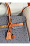 Hermes HSS Birkin 35 Bicolor Bag in Gris Agate and Gold Ostrich Leather Replica