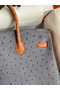 Hermes HSS Birkin 35 Bicolor Bag in Gris Agate and Gold Ostrich Leather Replica