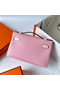 Hermes HSS Kelly Pochette Bicolor Bag in Pink and Craie Swift Calfskin Replica