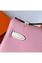 Hermes HSS Kelly Pochette Bicolor Bag in Pink and Craie Swift Calfskin Replica