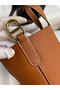 Hermes In The Loop 18 Handmade Bag in Gold Clemence Leather Replica
