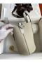 Hermes In The Loop 18 Handmade Bag in Pearl Grey Clemence Leather Replica