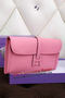 Hermes Jige Clutch Bag Calfskin Leather H258 Pink Replica