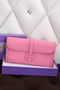 Hermes Jige Clutch Bag Calfskin Leather H258 Pink Replica