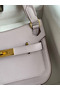 Hermes Jypsiere Mini Handmade Bag In Mauve Pale Evercolor Calfskin Replica
