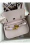 Hermes Jypsiere Mini Handmade Bag In Mauve Pale Evercolor Calfskin Replica