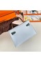 Hermes Kelly 19cm Shoulder Bags Epsom Leather KL19 Gold hardware light blue&green Replica