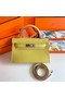 Hermes Kelly 19cm Shoulder Bags Epsom Leather KL19 Silver hardware lemon Replica