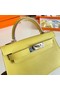 Hermes Kelly 19cm Shoulder Bags Epsom Leather KL19 Silver hardware lemon Replica
