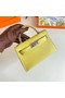 Hermes Kelly 19cm Shoulder Bags Epsom Leather KL19 Silver hardware lemon Replica