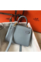 Hermes Kelly 20cm Bag In Blue Lin Clemence Leather GHW Replica